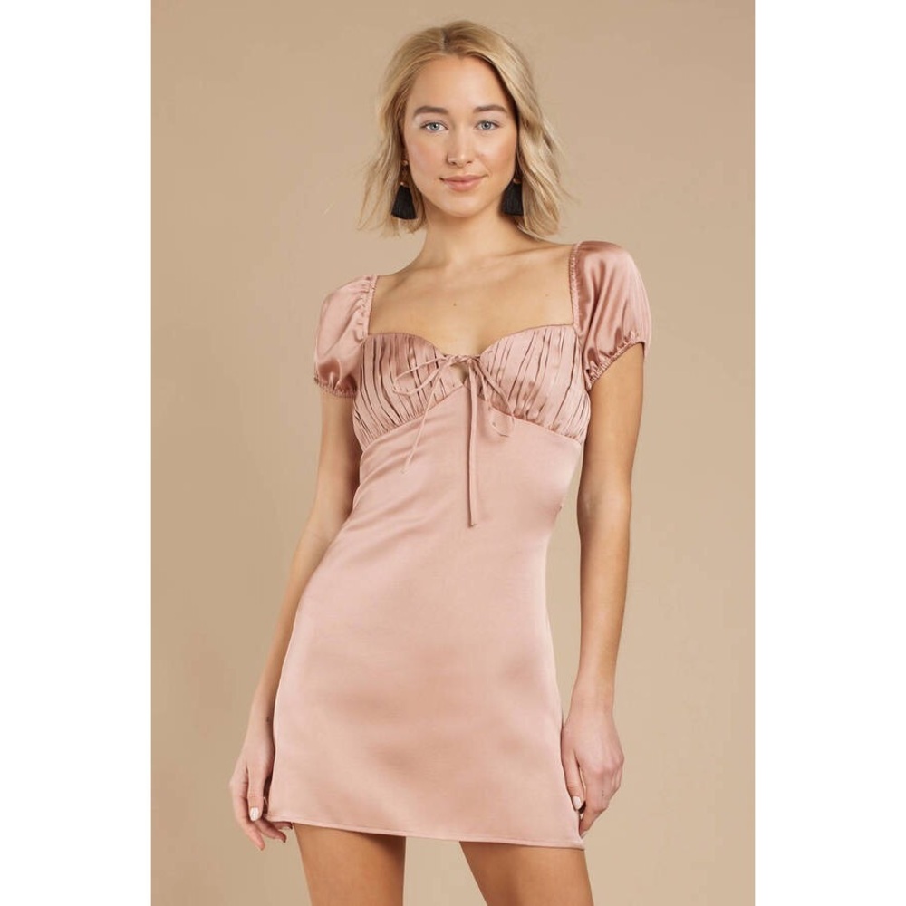 Arianna Champagne Satin Bodycon Dress